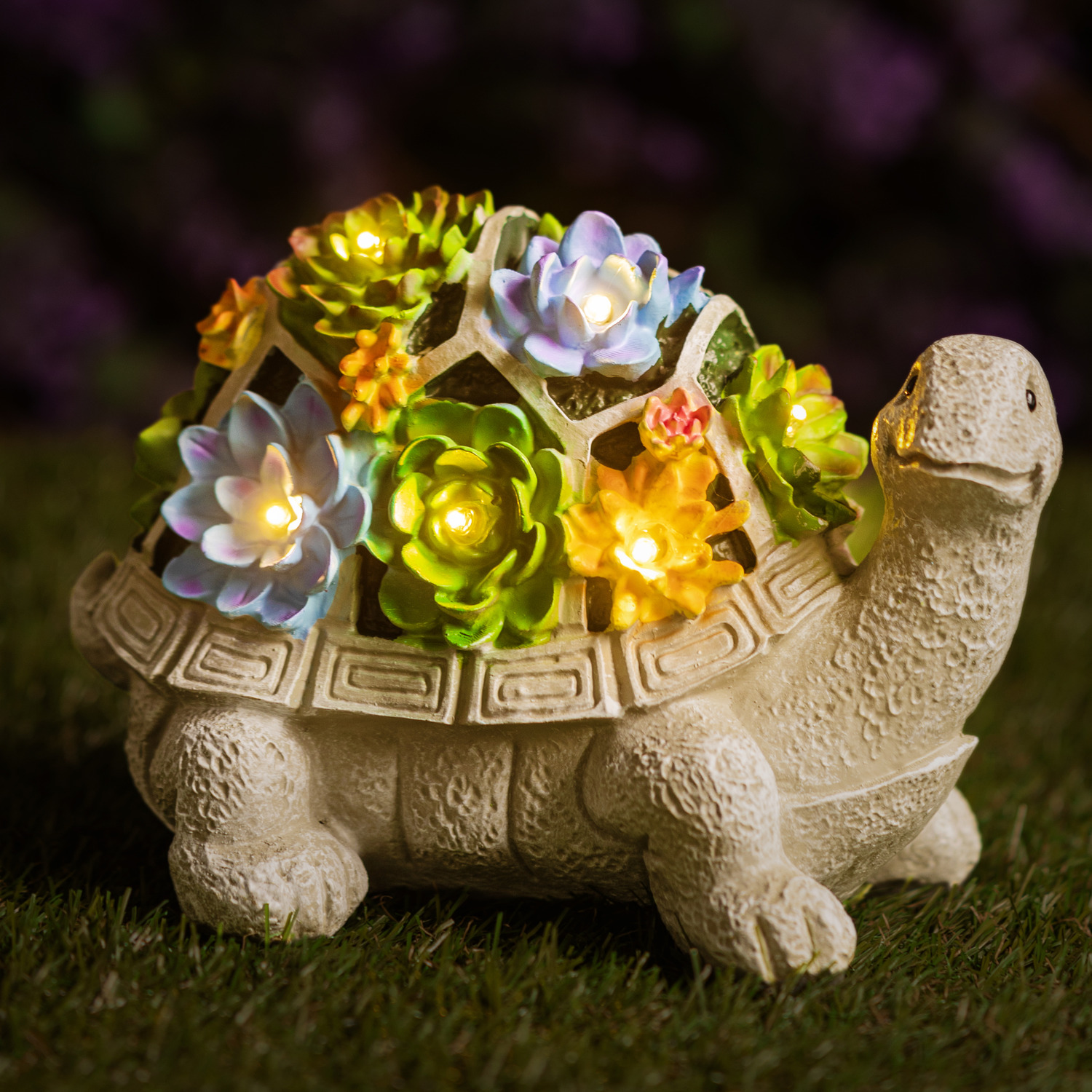 Image of Solar Tortoise Garden Ornament - Multicoloured