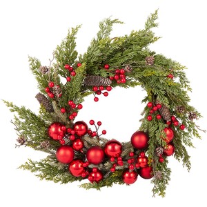 Sweeping Bauble and Red Berry Wreath