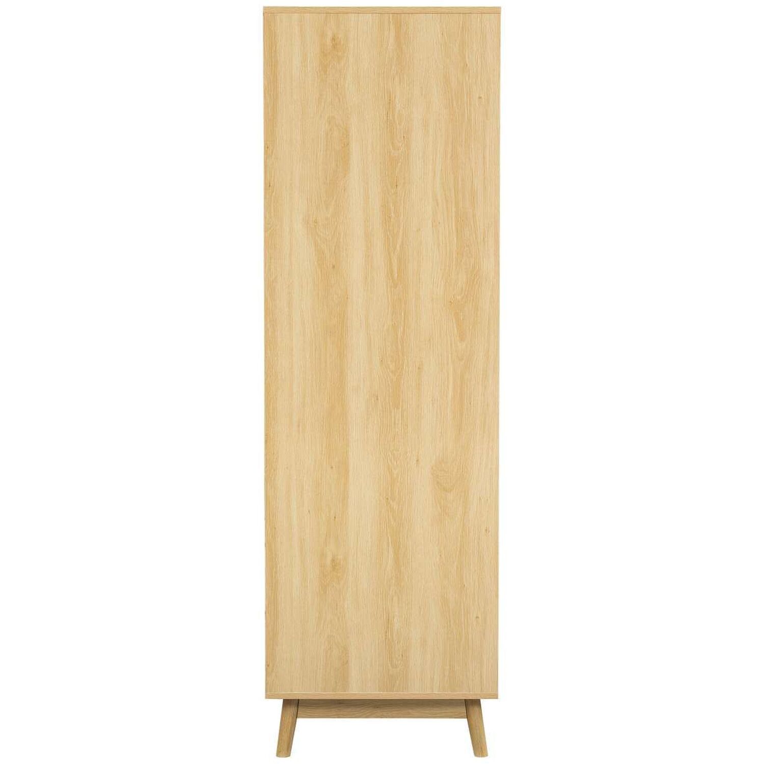 3 Door Oak Brown Wooden Wardrobe With Mirror Birlea Herringford - Oak