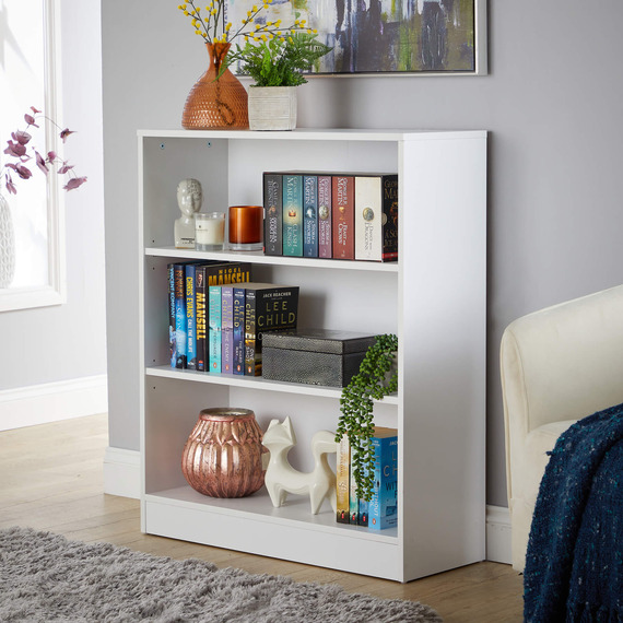 Home Source Clara Low Wide Storage Bookcase 