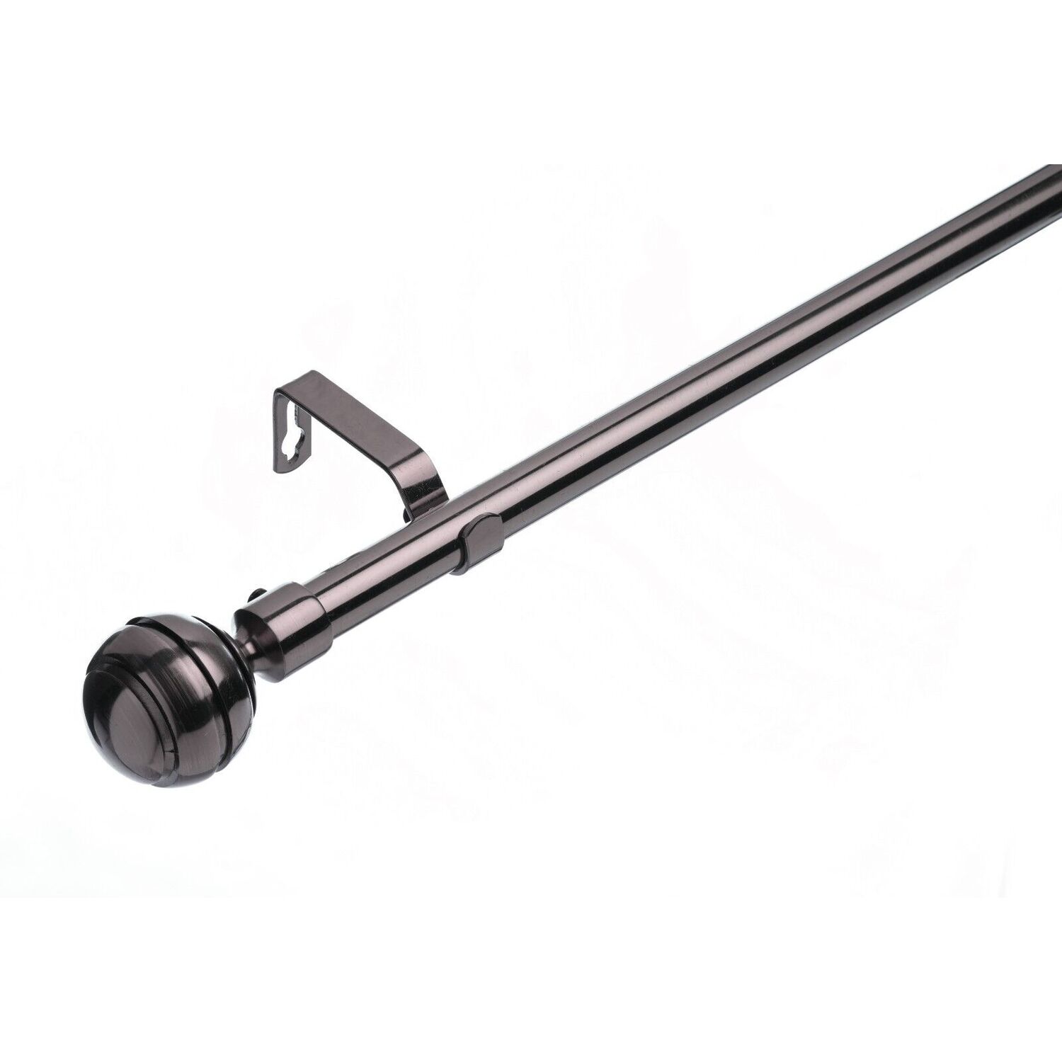 19 mm Extendable Metal Curtain Poles - Black Nickel / 120cm
