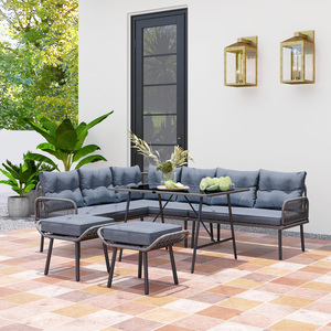 Outsunny 6 Piece Sectional Rattan Garden Furniture Set