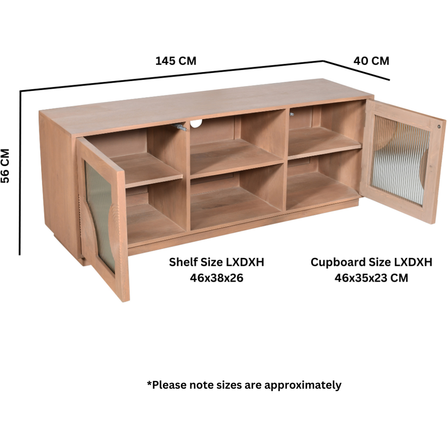 Jodhpur Solid Wood Tv Cabinet - Brown