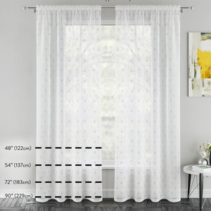 Pair of Andorra Textured Fabric Header Sheer Voile Panels