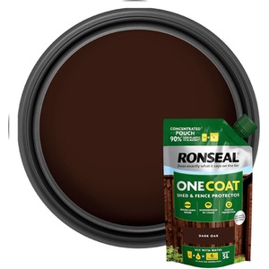 Ronseal Shed Fence Paint Dark Oak One Coat Concentrate Pouch 950ml