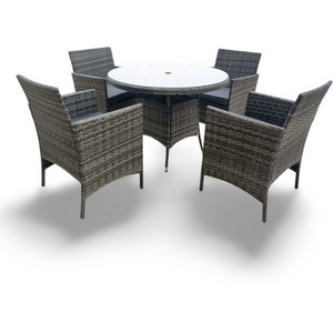 Amazon 5-Piece Rattan Wicker Relaxed Garden Dining Set