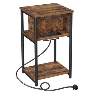 VASAGLE 3-Tier Slim Side Table with Charging Station
