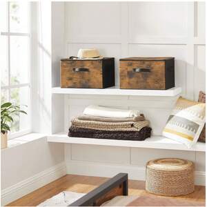 SONGMICS Set of 3 Rustic Storage Organiser Boxes