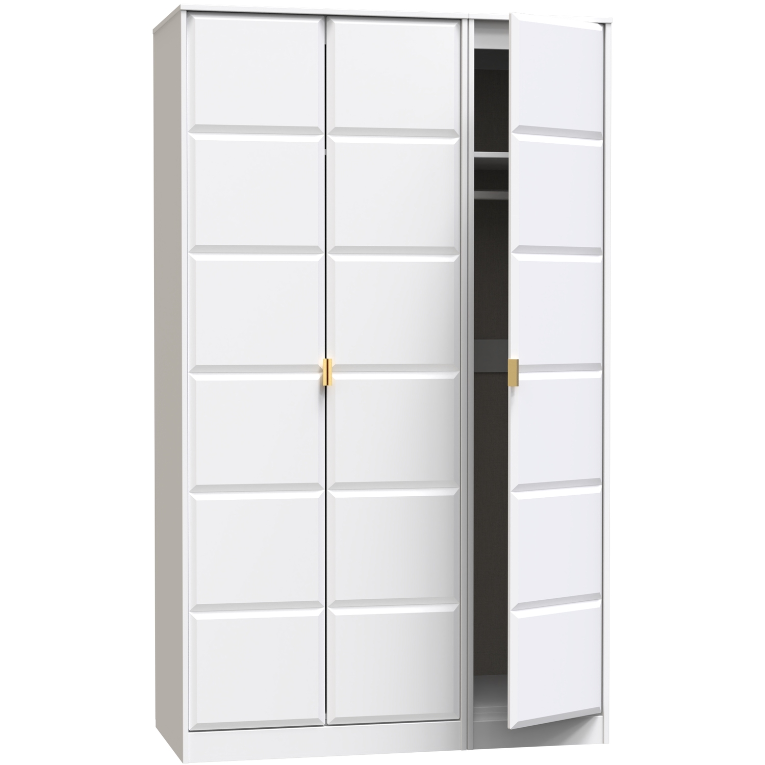Cube Ready Assembled 3 Door Wardrobe - White Matt