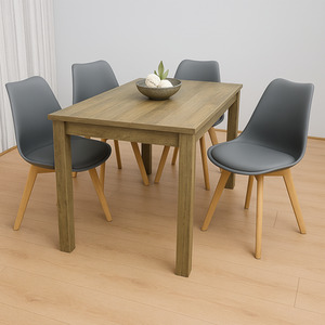 Dining Table and 4 Grey Tulip Chairs