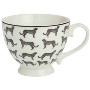 Leopard Print Porcelain Footed Mug