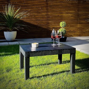 Rattan-Effect Side Table for Gardens, Balconies or Patios