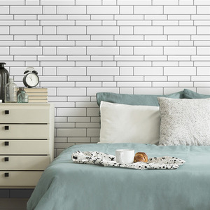 Lifeideas Set of 10 Self-Adhesive Brick Effect Wall Stickers