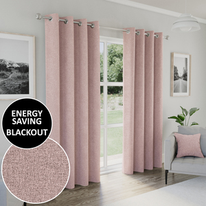 Austin Blush Blackout Eyelet Curtains