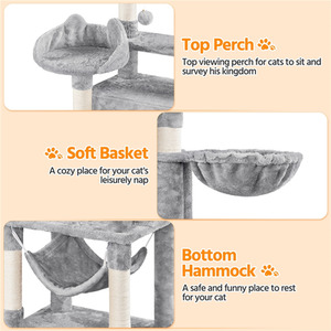 Light Grey Yaheetech 170cm Multi-Level Large Cat Tree Tower shot 9785691