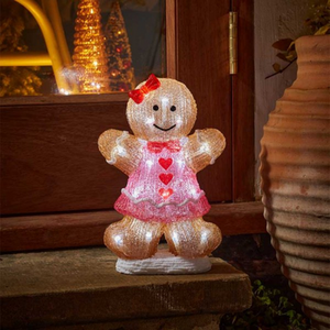 Light up Christmas Gingerbread Girl with LEDs