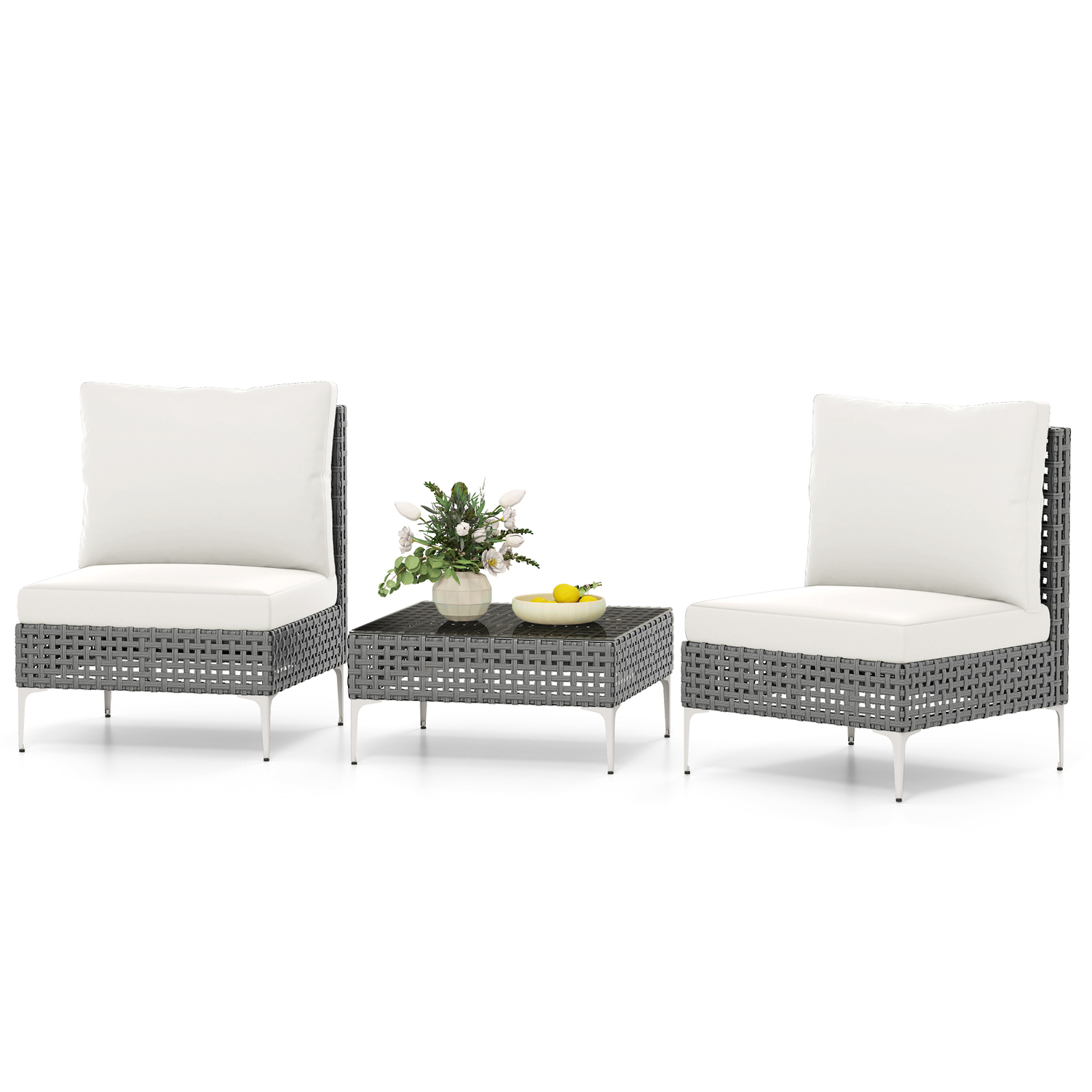 Outdoor 3pcs Bistro Set - White