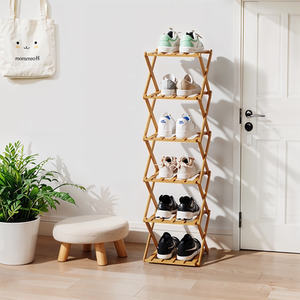 Lifeideas  6-Tier Bamboo Foldable Shoe Storage Rack