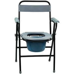 Portable Folding Steel Commode Toilet Chair Seat And Pan