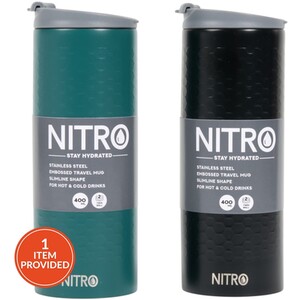 Nitro Embossed Stainless Steel Travel Mug