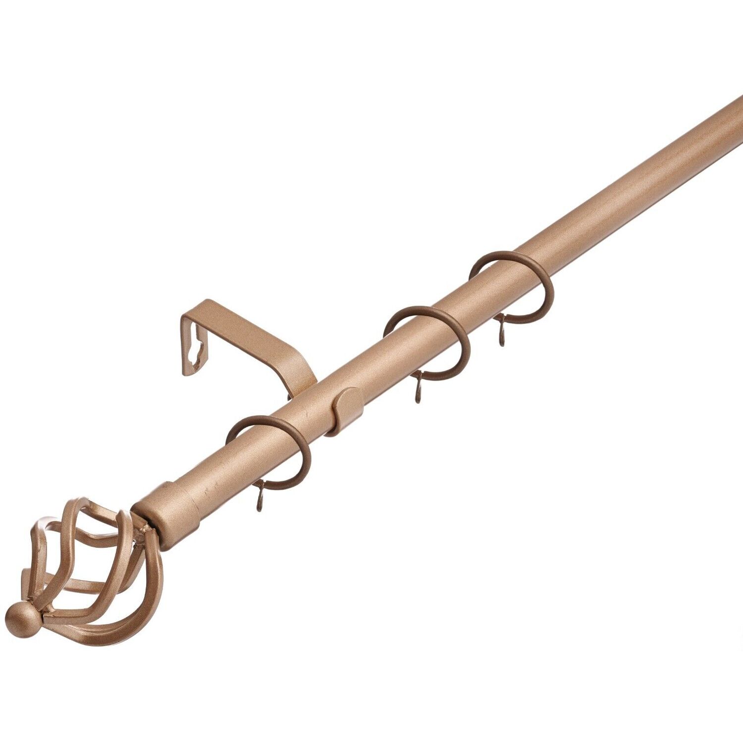 19 mm Extendable Metal Curtain Poles Rods - Bronze / 120cm