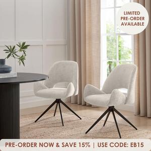 2x Layla Fabric Swivel Dining Chairs