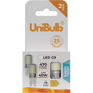 UniBulb LED G9 470lm 6500K Light Bulb