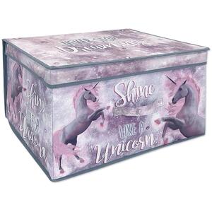 Large Foldable Kids Toy Storage Box With Lid Unicorns Design