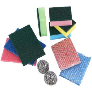 Kitchen Cleaning Scourers Sponges Set 11 Piece Multipack