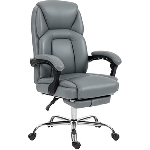 HOMCOM Reclining Office Chair with Spring Cushion 921-906V70GY