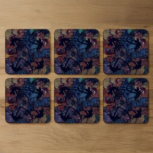 Grunge Flower Print Coaster