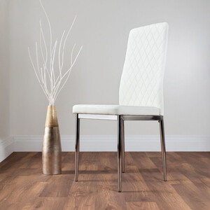 6 Milan Faux Leather Dining Chairs with Chrome Legs