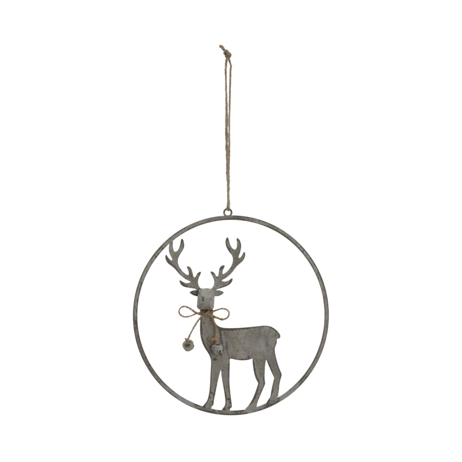 Image of Large Rustic Reindeer Hoop Wall Hanging&hellip;