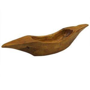 Hand Carved Greek Style Teak Root Bowl Unique Natural Art