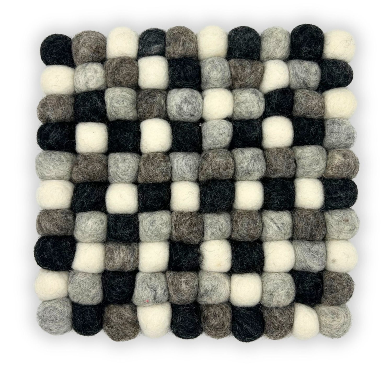 Image of Multi Grey Felt Ball Square Placemat&hellip;