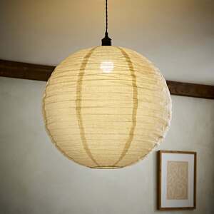 Etta Natural Linen XL Globe Lamp Shade - Linen / No