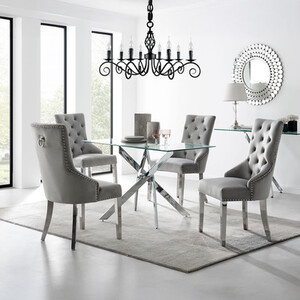 Leonardo 4 Modern Stylish Kitchen Dining Table and 4 Belgravia Chairs