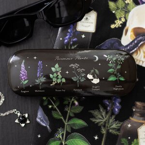 Poisonous Plants Glasses Case Gothic Skull Botanical Design