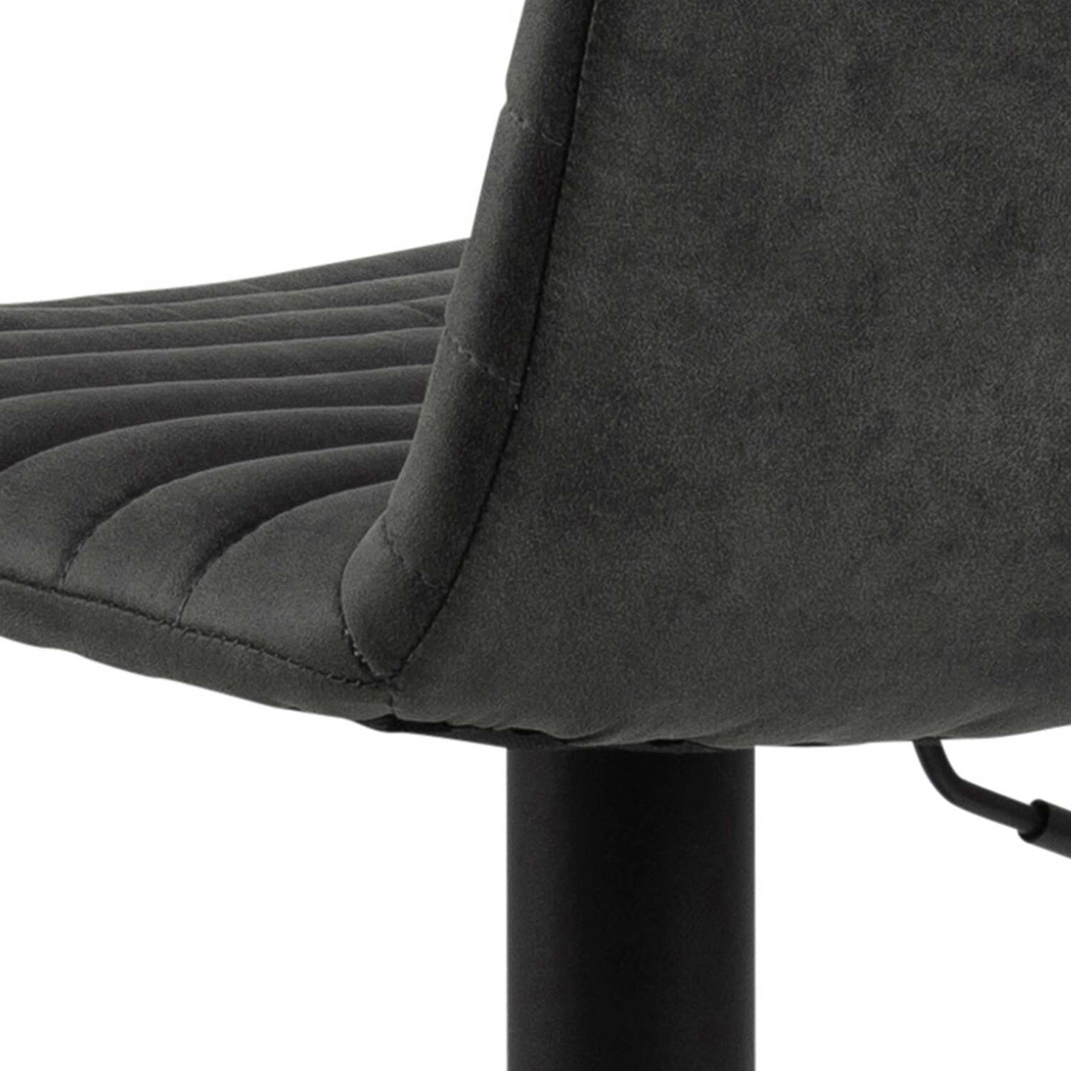 Wyld Haus Aalborg Bar Stools Set of 2, Anthracite Velvet-Effect, Adjustable Swivel - Grey