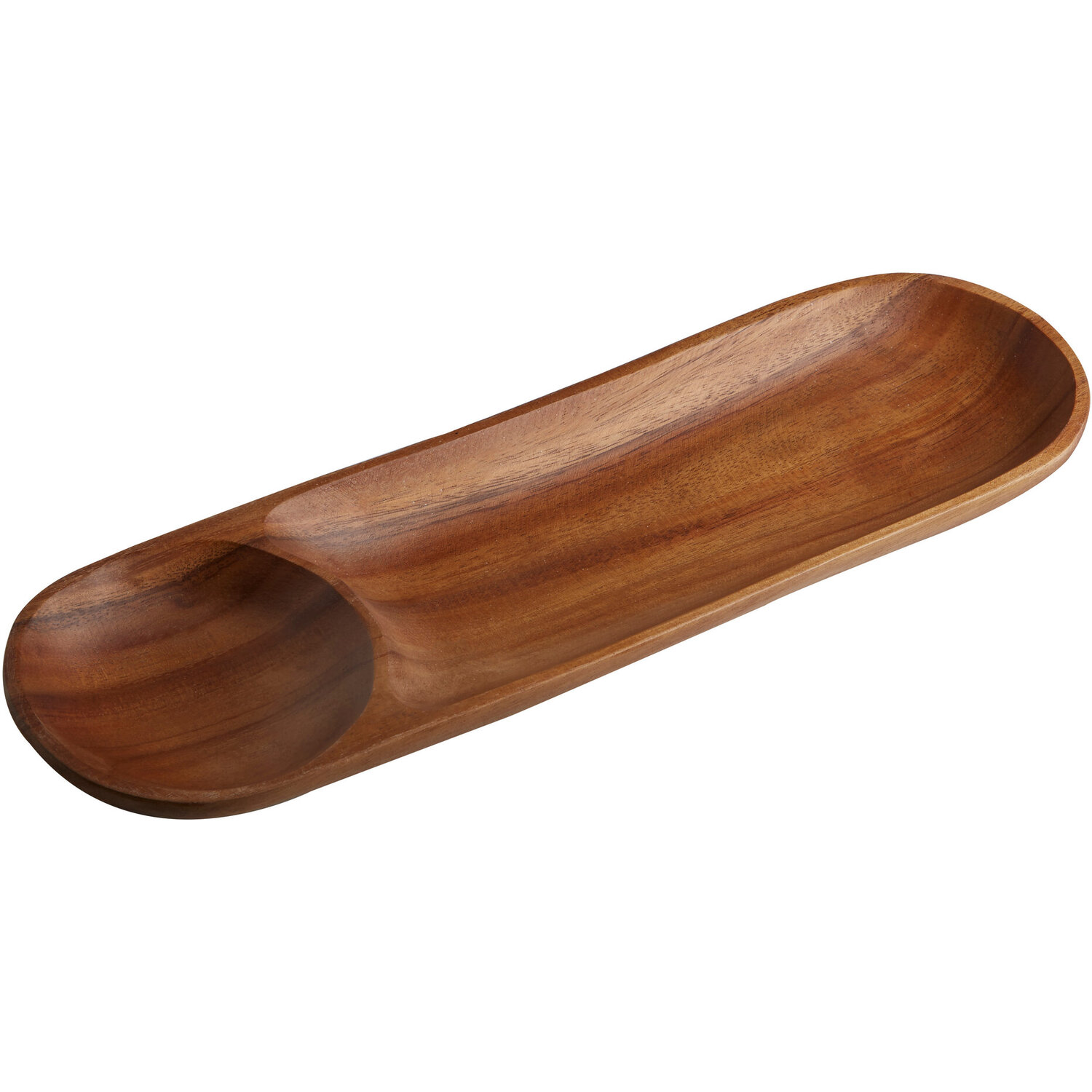 Kora Acacia Wood Oval Chip And Dip Tray - Natural