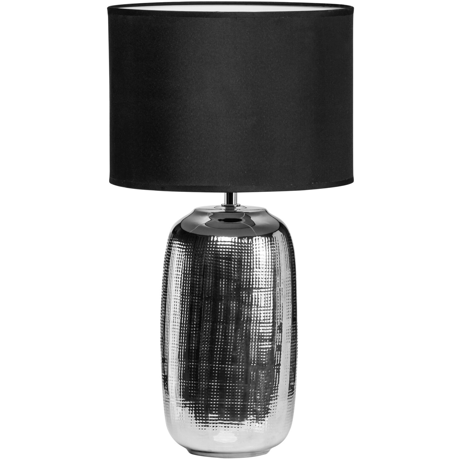 Regents Park Chrome Finish Ceramic Base Table Lamp - Silver