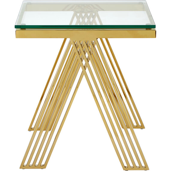 Piermount Gold Finish Side Table