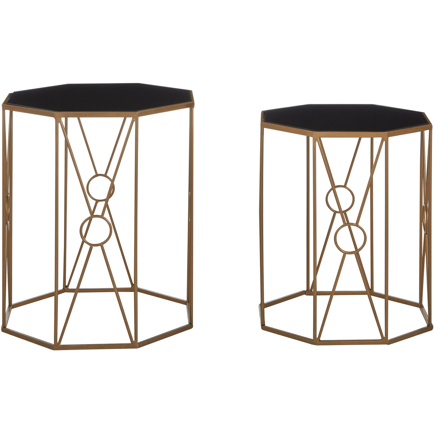 Trento Set Of 2 End Tables - Gold