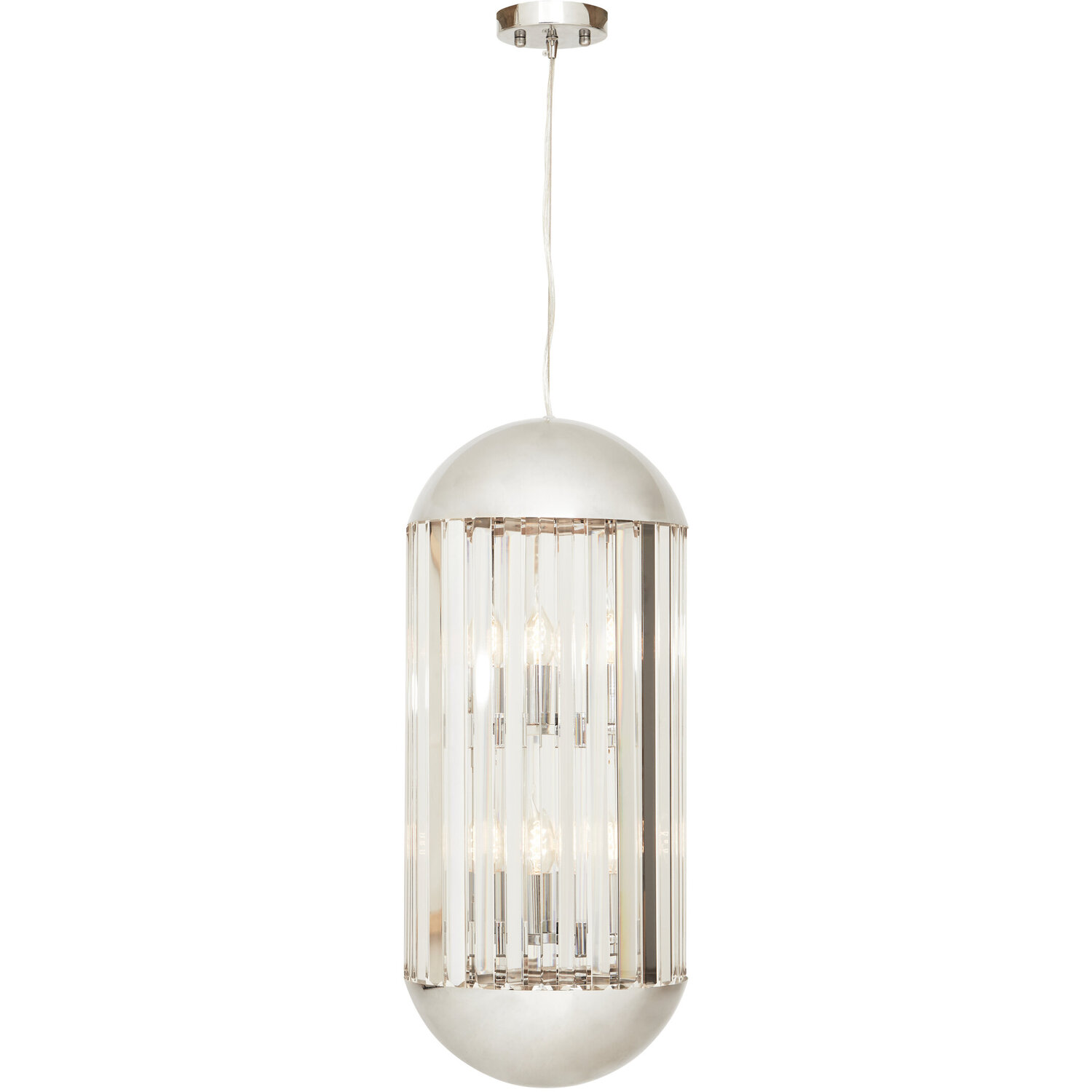 Kensington Townhouse Chrome Finish 6 Bulb Pendant Light - Silver