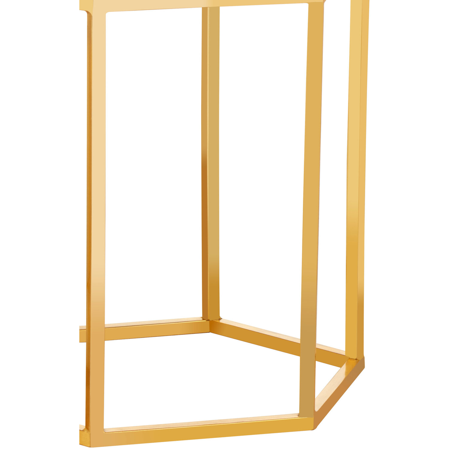 Templar White Marble And Gold Hexagonal Side Table - Gold
