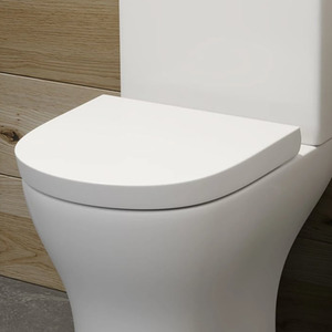 D Shape Wraparound Toilet Seat Top Fix Soft Close Hinges Bathroom Modern White
