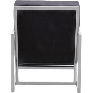 Hana Black Velvet Chair with Stainless Steel Frame