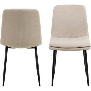 Mosslight Upholstered Dining Chairs Set of 4 Slim Metal Legs