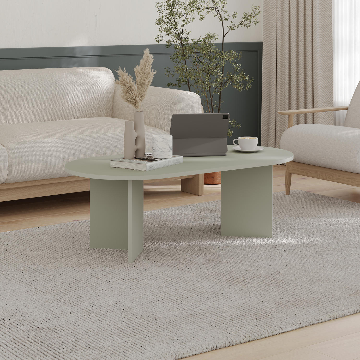 Decortie Sable Coffee Table - Ash Green