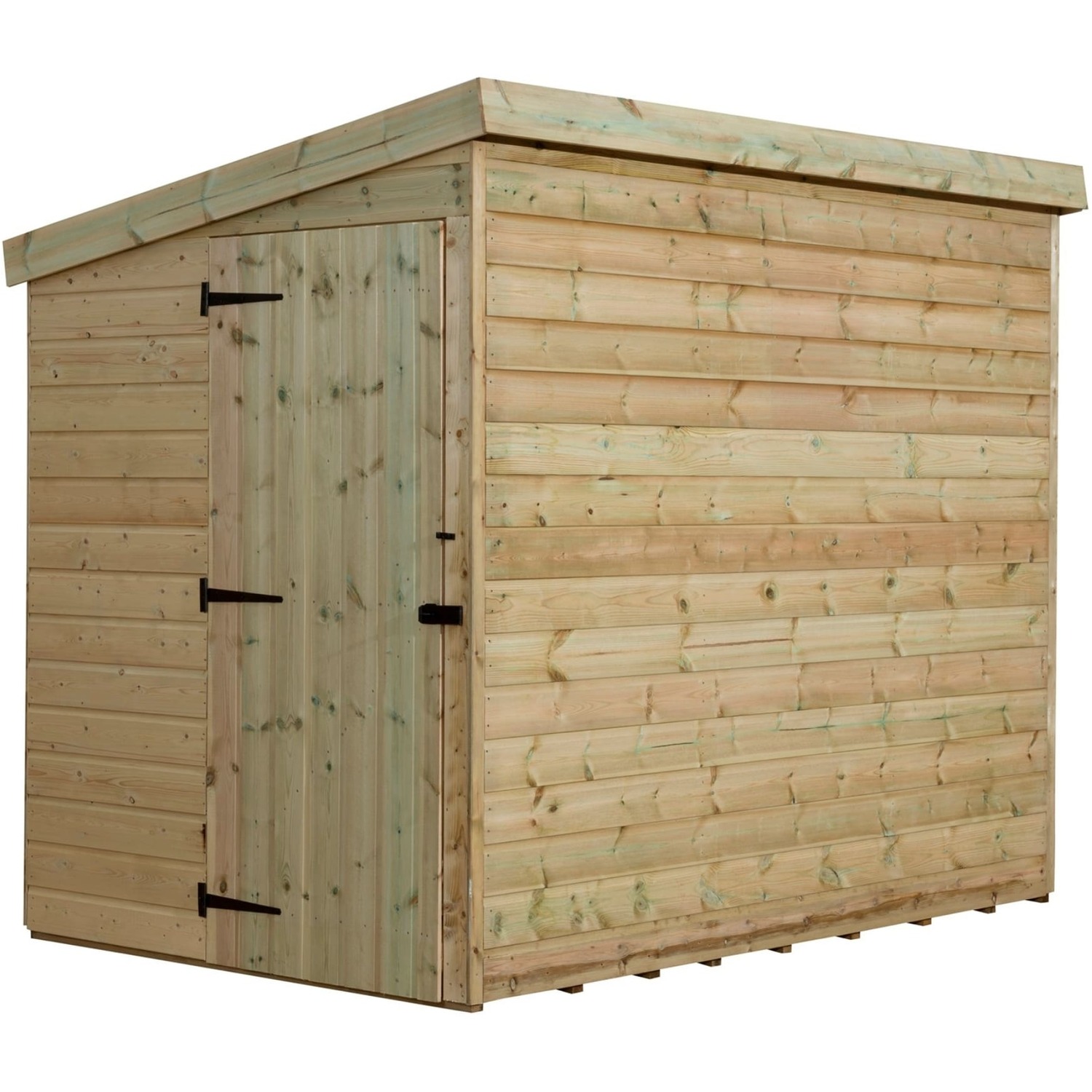 Empire 2000 4x4 Pent Garden Shed with a Single Door Both Side Panels - Green